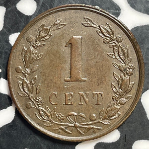 1900 Netherlands 1 Cent Lot#T1350 High Grade! Beautiful! KM#107