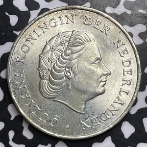 1964 Netherlands Antilles 2 1/2 Gulden Lot#MK365 Silver! High Grade! Beautiful!