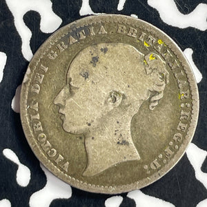 1877 Great Britain 1 Shilling Lot#T7077 Silver! DIE#19