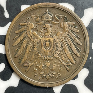 1907-D Germany 2 Pfennig Lot#E9045 Better Date