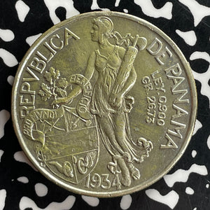 1934 Panama 1 Balboa Lot#T7226 Large Silver!