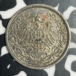 1915-A Germany 1/2 Mark Half Mark Lot#T3314 Silver!