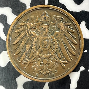1914-E Germany 2 Pfennig Lot#T4137 Better Date
