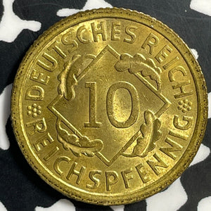 1936-A Germany 10 Pfennig Lot#E7995 High Grade! Beautiful!