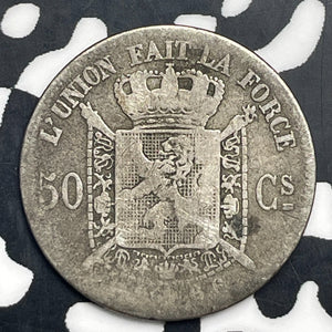 1866 Belgium 50 Centimes Lot#C0867 Silver!