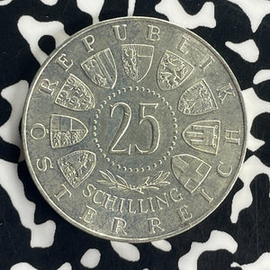 1962 Austria 25 Schilling Lot#T8549 Silver! High Grade! Beautiful!