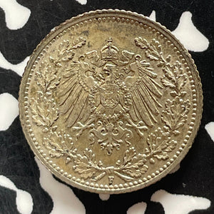 1915-A Germany 1/2 Mark Half Mark Lot#T5162 Silver! High Grade! Beautiful!