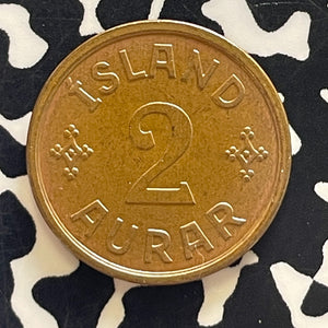 1938 Iceland 2 Aurar Lot#T5831 High Grade! Beautiful!