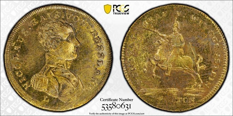 (c.1840) Germany Nurnberg Czar Nicholas Jeton PCGS MS62 Lot#G2270 Mitchner-2033
