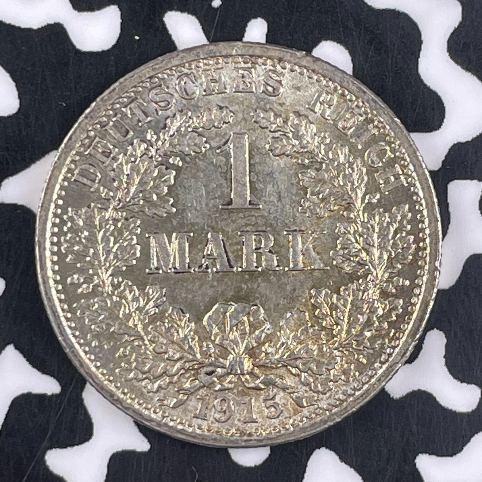 1915-F Germany 1 Mark Lot#F2599 Silver! High Grade! Beautiful!