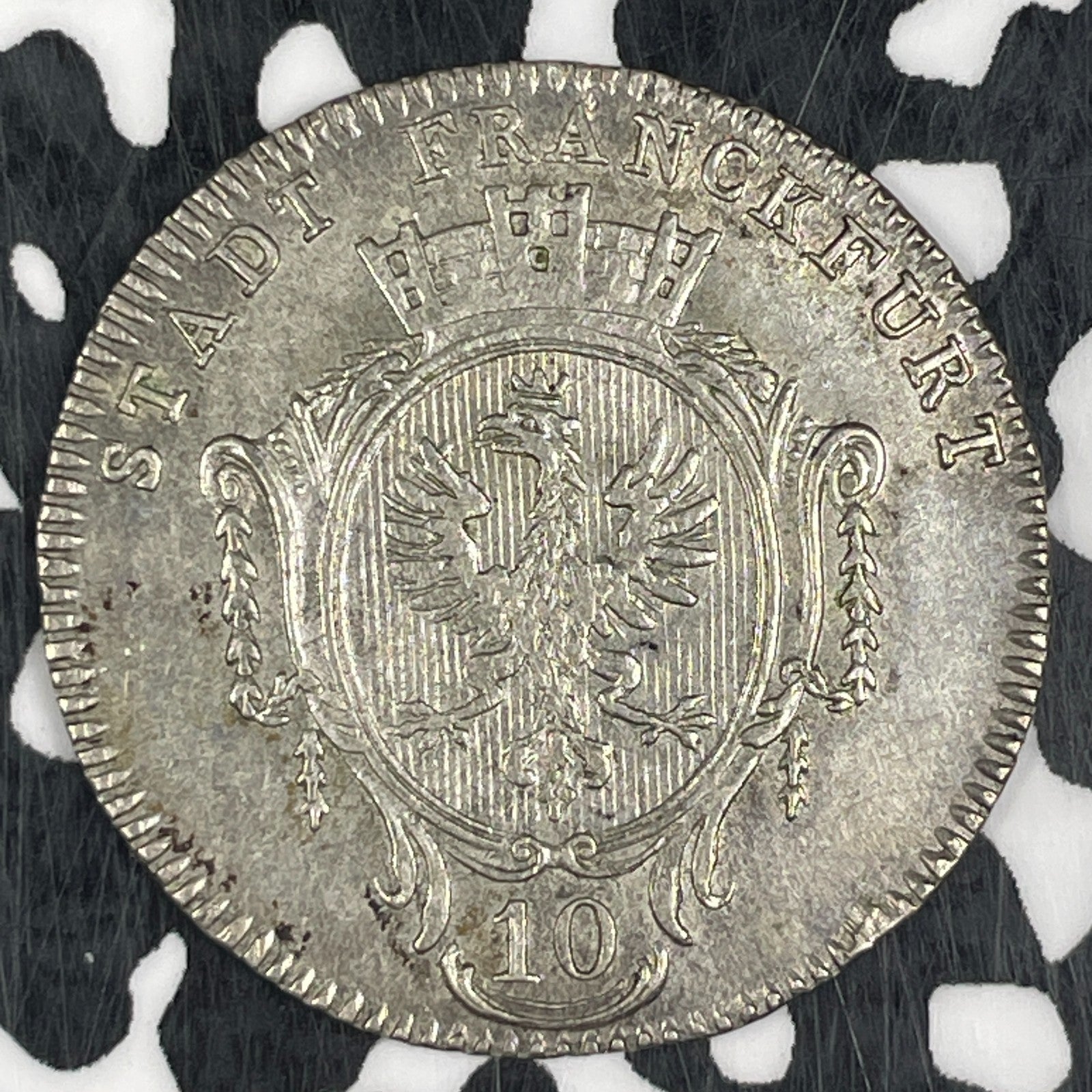 1788-G PCB N Germany Frankfurt 10 Kreuzer Lot#JM0673 Silver! High Grade!