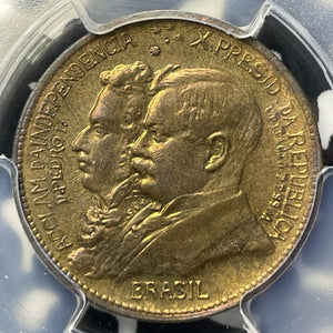 1922 Brazil 500 Reis PCGS MS64 Lot#G9245 Choice UNC! Mald-642.01