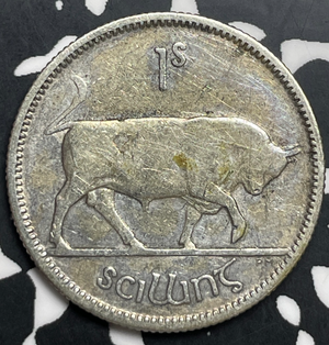 1928 Ireland 1 Shilling Lot#T9848 Silver!