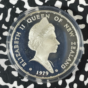 1979 New Zealand $1 Dollar Lot#B2641 Silver! Proof! With Case