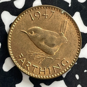 1947 Great Britain Farthing Lot#C1304 High Grade! Beautiful!