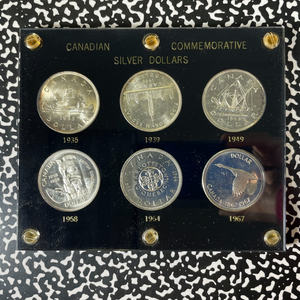 (1935-1967) Canada 6x $1 Dollar Set In Capital Plastic Holder Lot#B2646 Silver!