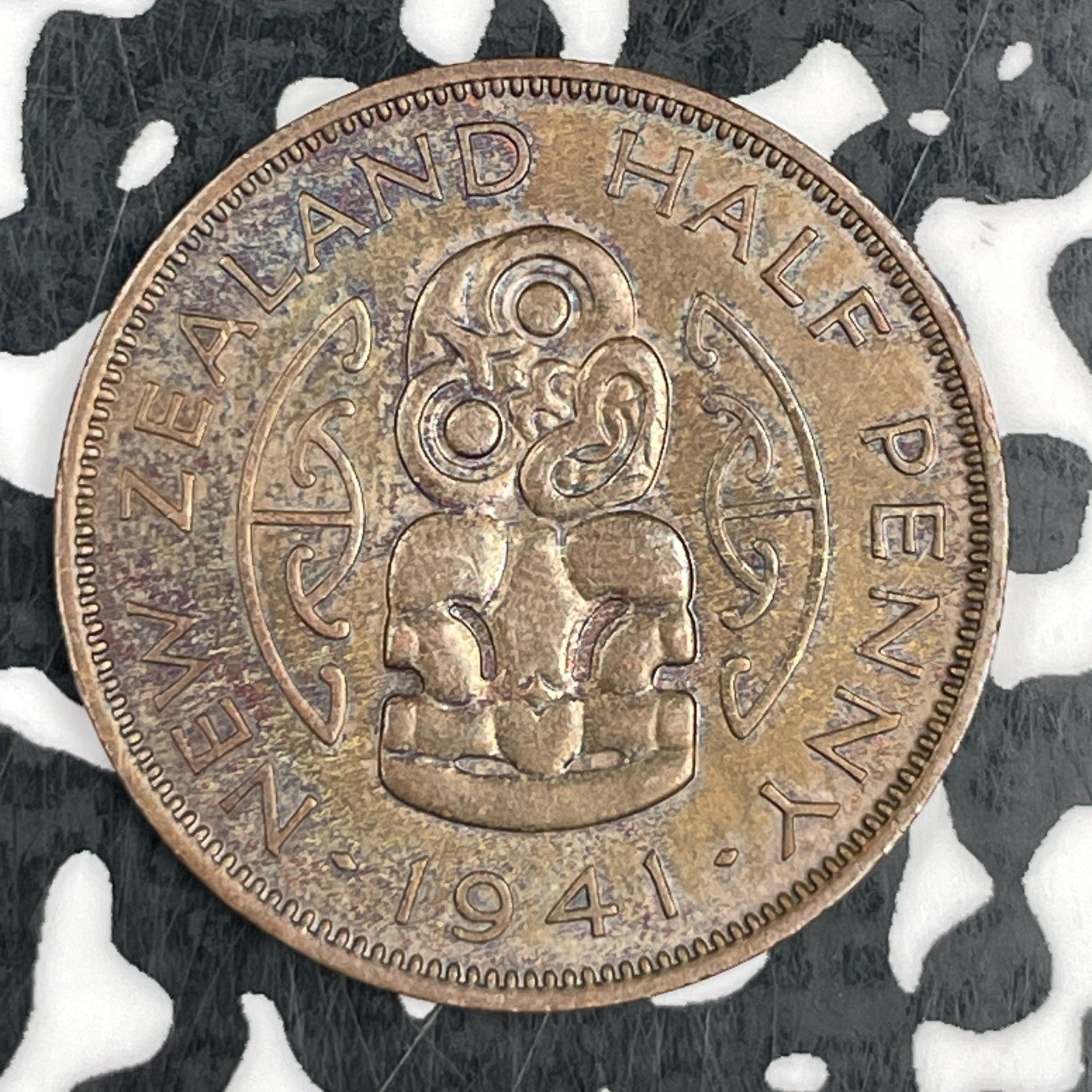 1941 New Zealand 1/2 Penny Lot#F5944 Nice!