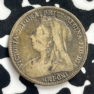 1896 Great Britain 3 Pence Threepence Lot#C0804 Silver!