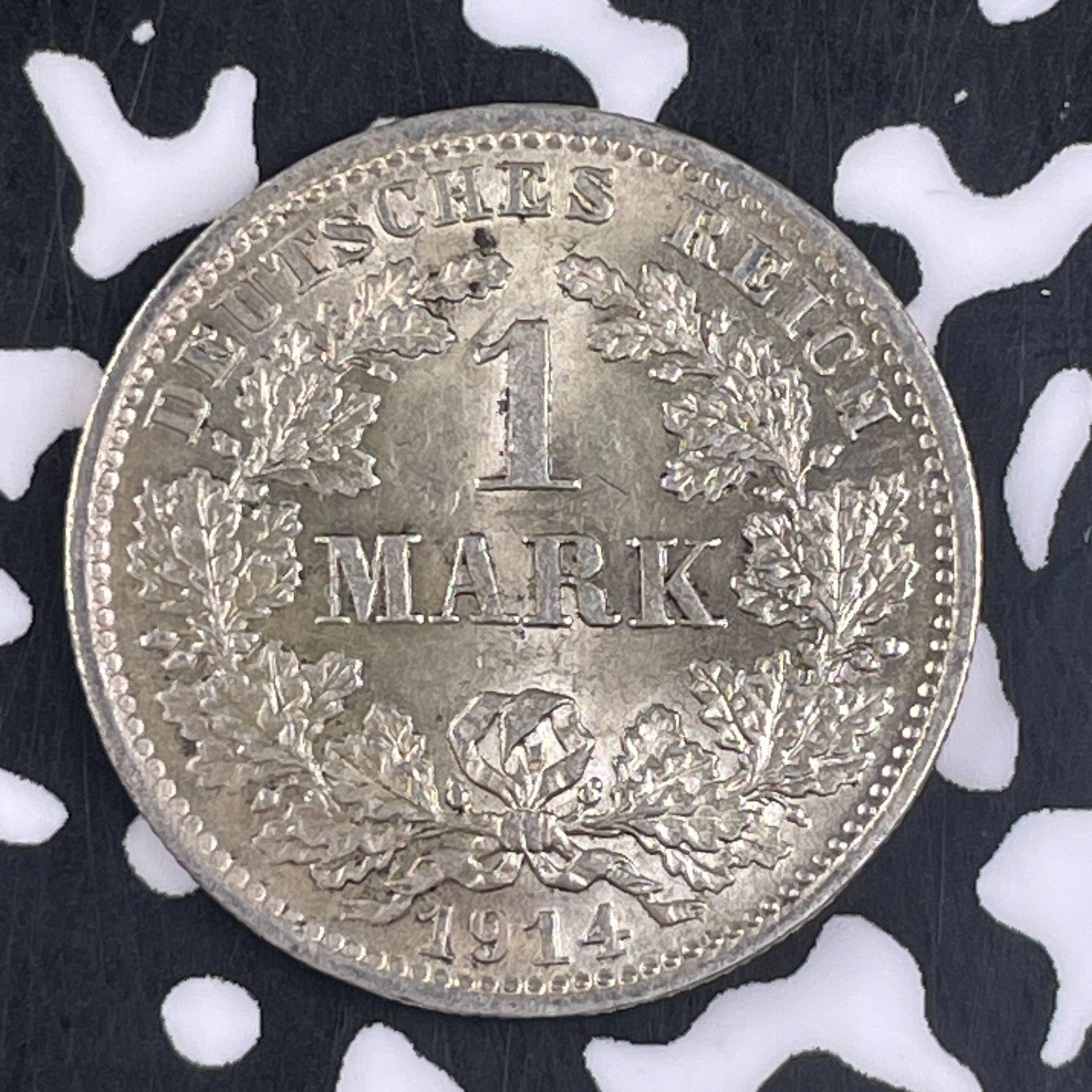 1914-D Germany 1 Mark Lot#F2616 Silver! High Grade! Beautiful!