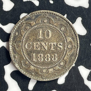 1888 Newfoundland 10 Cents Lot#JM9653 Silver! Key Date! Rim Nick