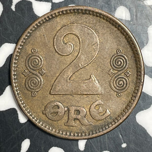 1921 Denmark 2 Ore Lot#T2782