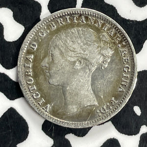 1871 Great Britain 3 Pence Threepence Lot#C1634 Silver!