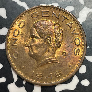 1946 Mexico 5 Centavos Lot#T2478 High Grade! Beautiful!
