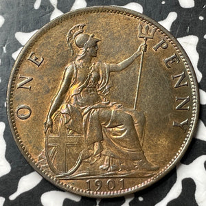 1901 Great Britain 1 Penny Lot#E0102 High Grade! Beautiful!