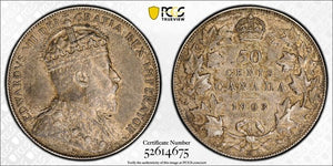 1903-H Canada 50 Cents PCGS AU50 Lot#G713 Silver!