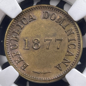 1877 Dominican Republic 1 Centavo NGC AU58 Lot#G9152