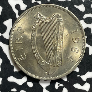 1964 Ireland 1/2 Crown Half Crown Lot#C0629 High Grade! Beautiful!
