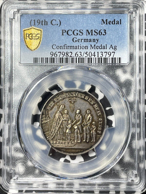 (19th Century) Germany Confirmation Medal PCGS MS63 Lot#G8849 Silver!