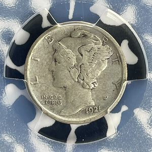 1921-D U.S. 10 Cents Mercury Dime PCGS XF40 Lot#G1067 Silver! Key Date!