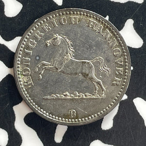 1858-B Germany Hannover 1 Groschen Lot#T7658 Silver! Nice!