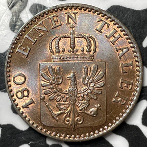 1863-A Germany Prussia 2 Pfennig Lot#D7319 High Grade! Beautiful!