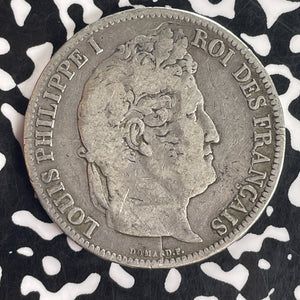 1831-A France 5 Francs Lot#T8336 Large Silver Coin!