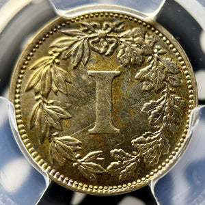 1883 Mexico 1 Centavo PCGS MS63 Lot#G9833 Choice UNC! Beautiful Toning! KM#392