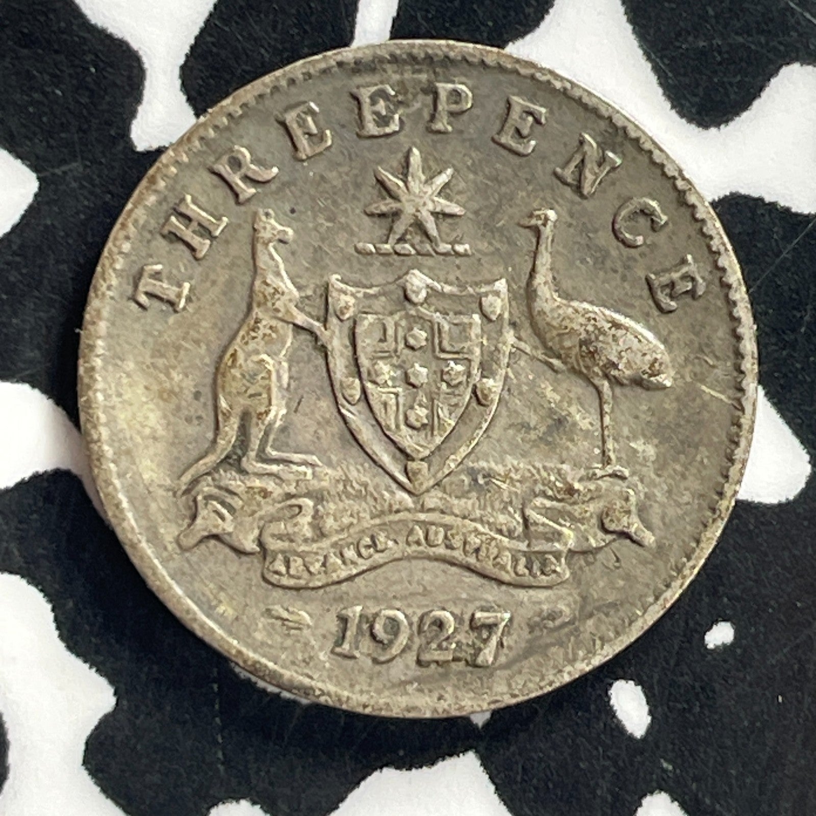 1927 Australia 3 Pence Threepence Lot#C0769 Silver!