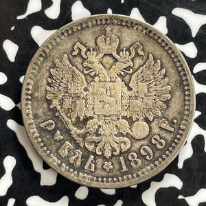1898 Russia 1 Rouble Lot#JM0221 Large Silver!