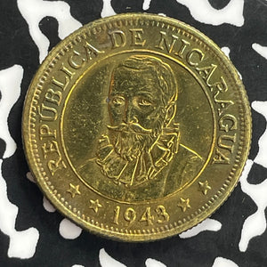 1943 Nicaragua 25 Centavos Lot#C0055 Nice!