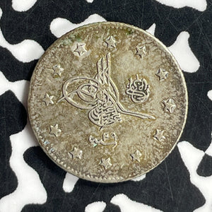 AH 1293 (1903) Turkey 2 Kurus Lot#T6774 Silver! Nice!
