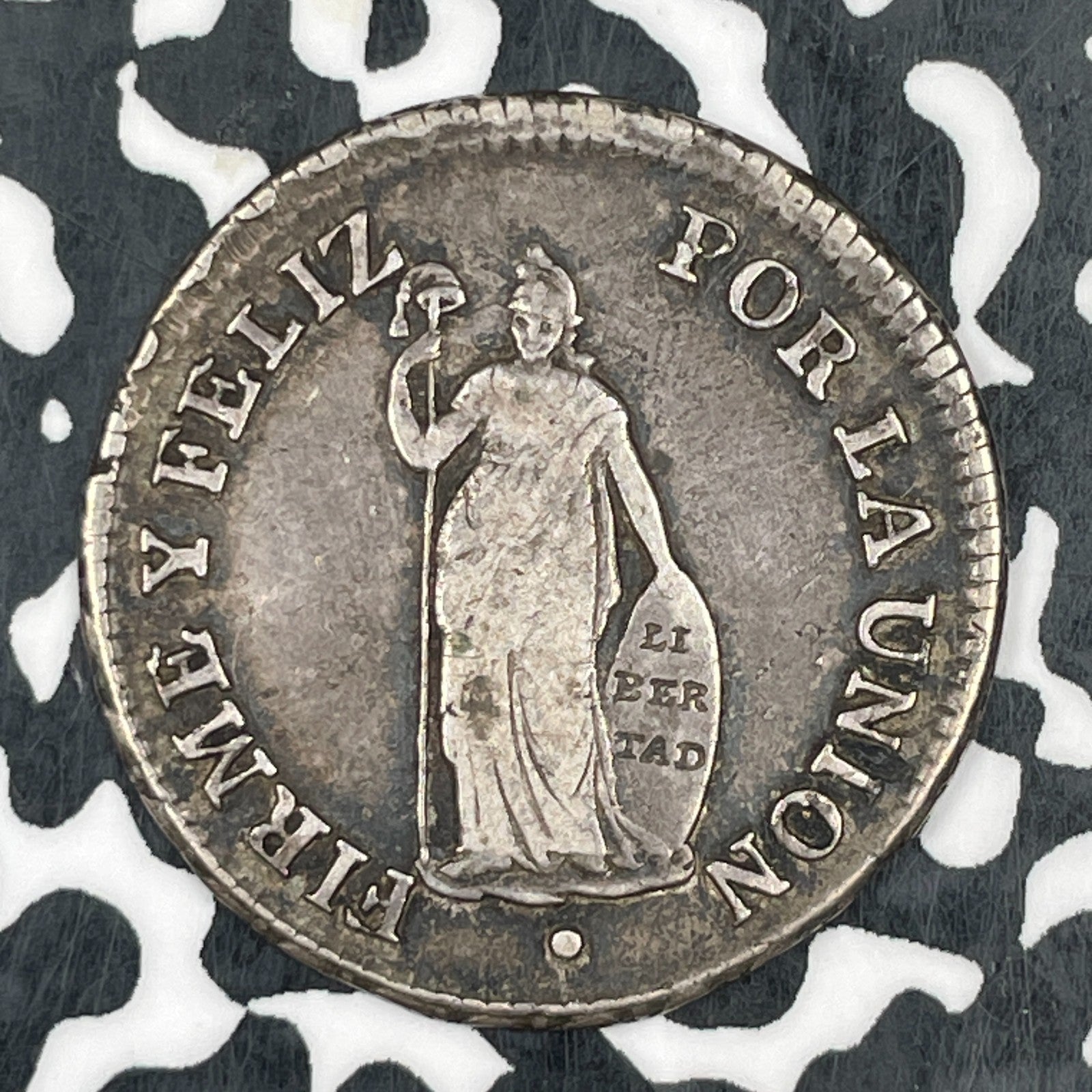 1828-LIMAE JM Peru 2 Reales Lot#F7538 Silver!