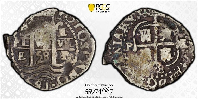 1658-P E Bolivia Cob 1 Real PCGS VF25 Lot#G2363 Silver! Calico-760