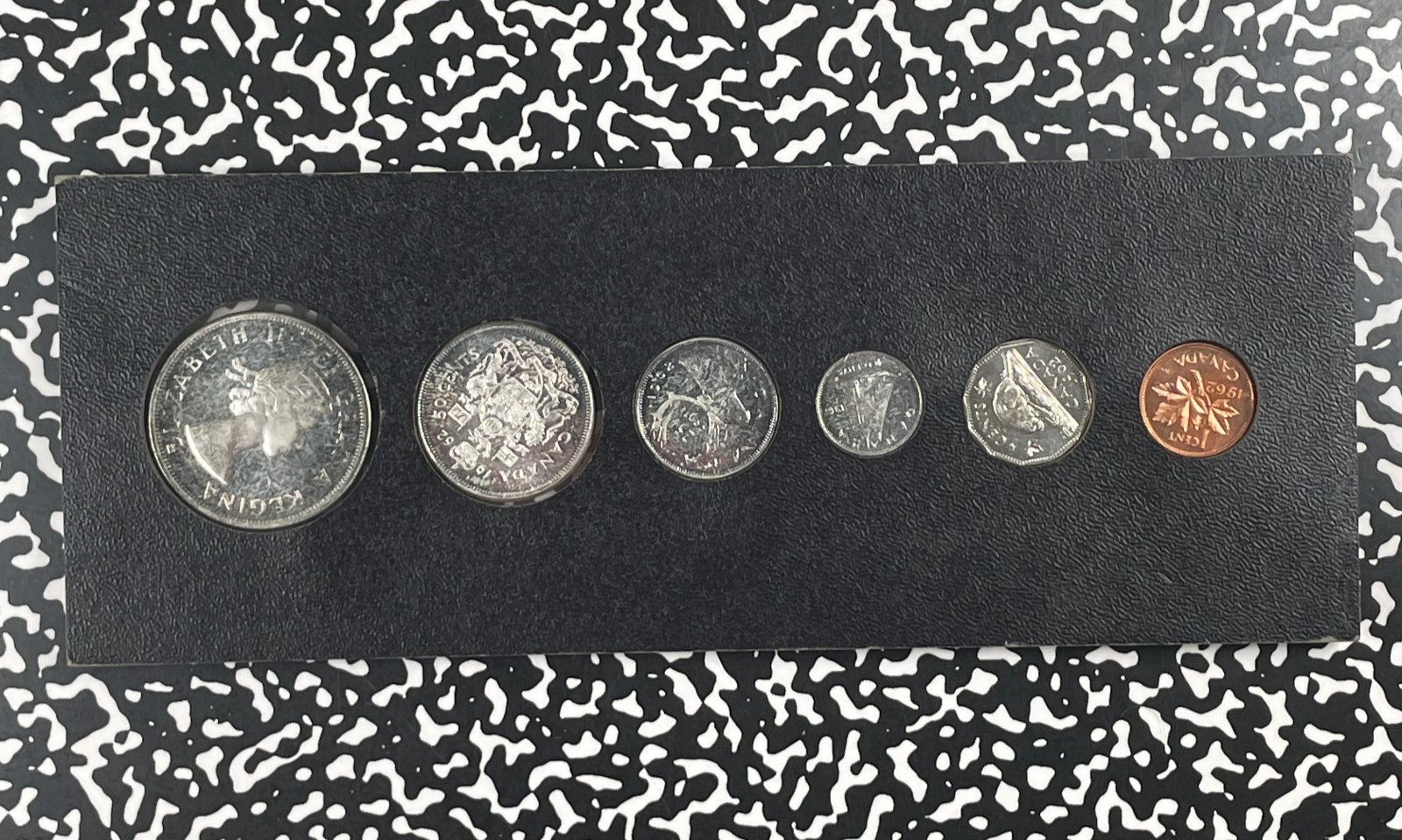 1962 Canada 6x Coin Mint Set Lot#B3494 Silver! In Holder