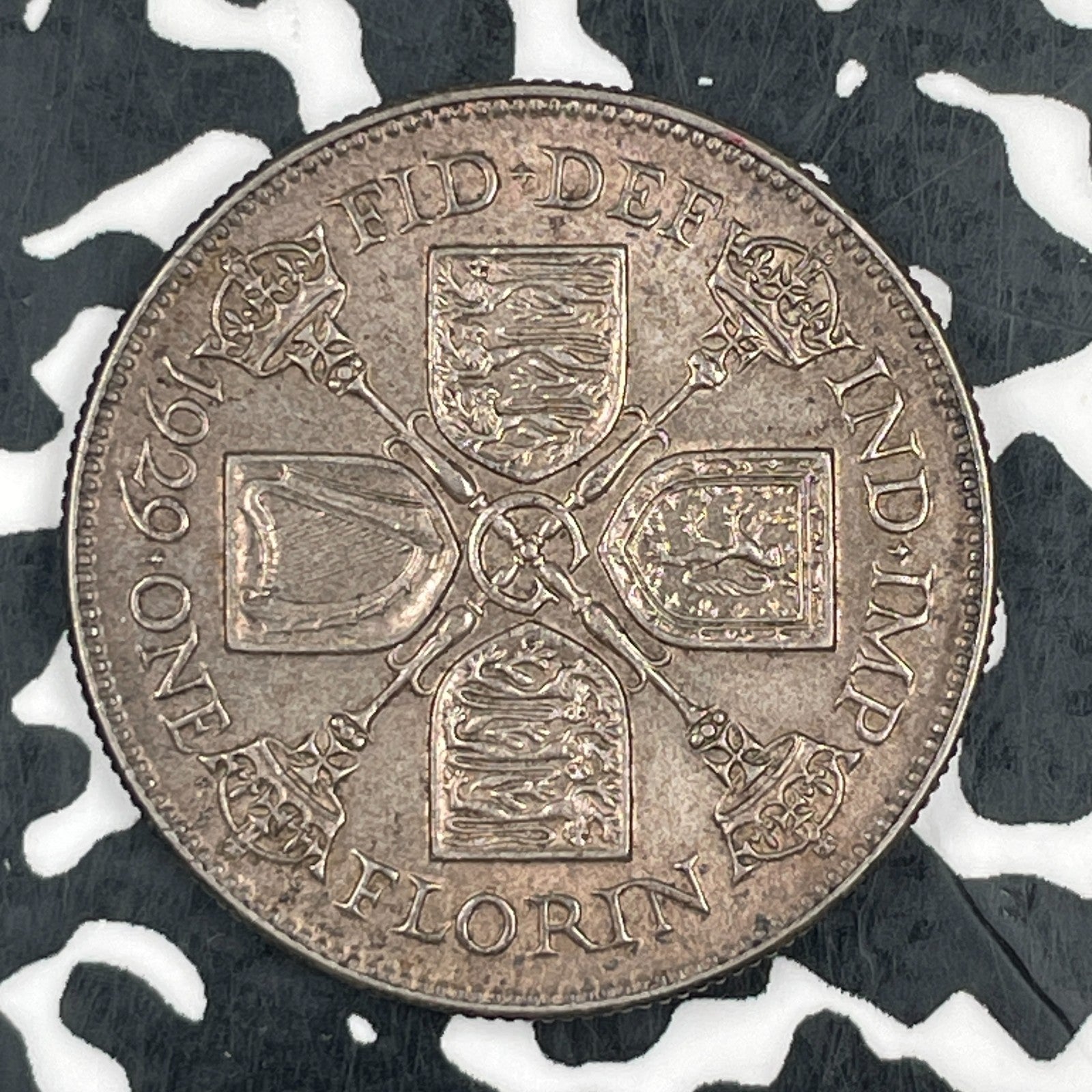 1929 Great Britain 1 Florin Lot#F7455 Silver! Nice!