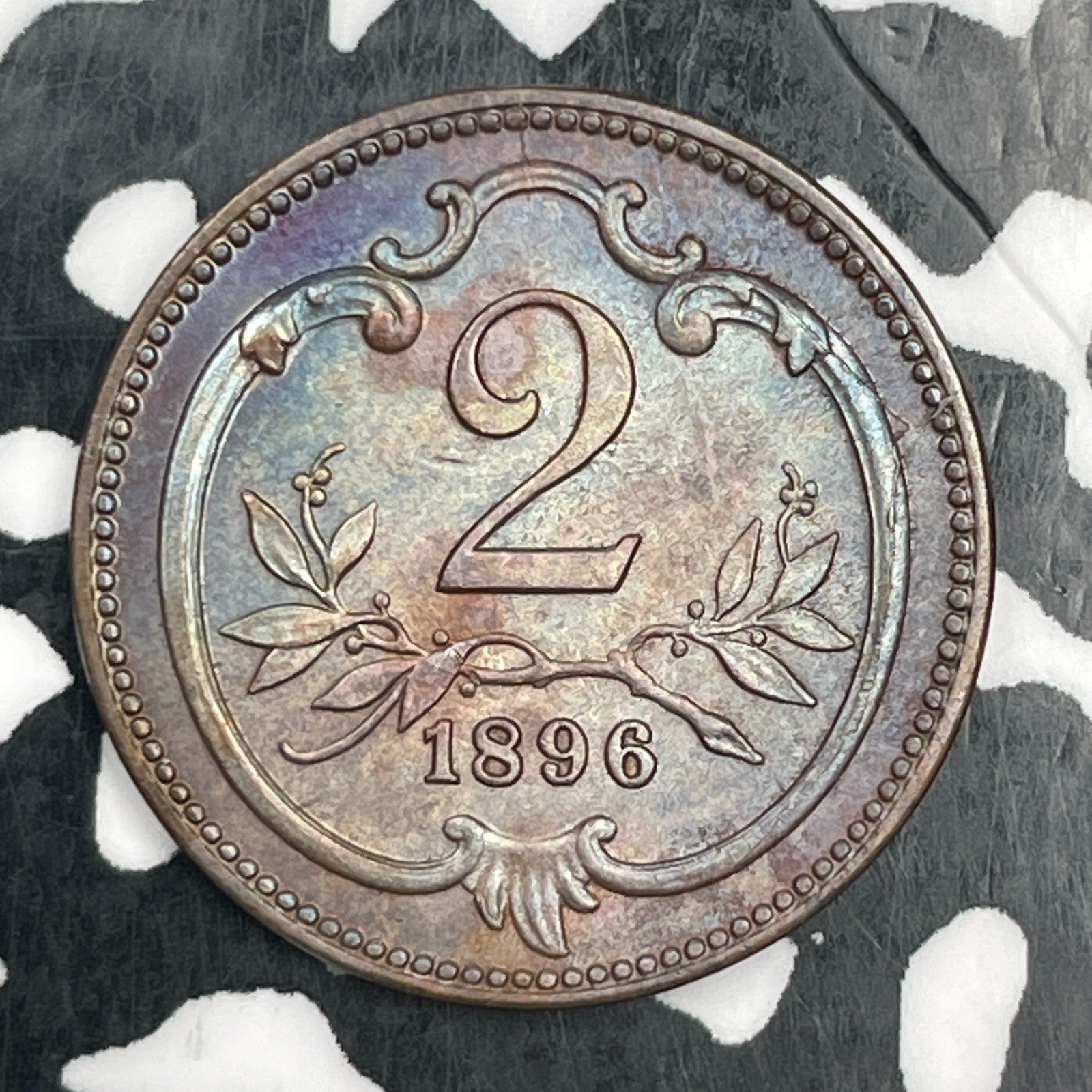 1896 Austria 2 Heller Lot#F9137 High Grade! Beautiful!