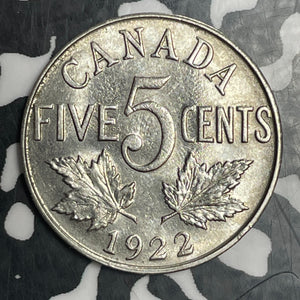 1922 Canada 5 Cents Lot#T3223 High Grade! Beautiful!
