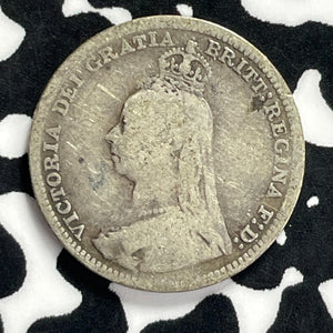 1891 Great Britain 3 Pence Threepence Lot#T9436 Silver!