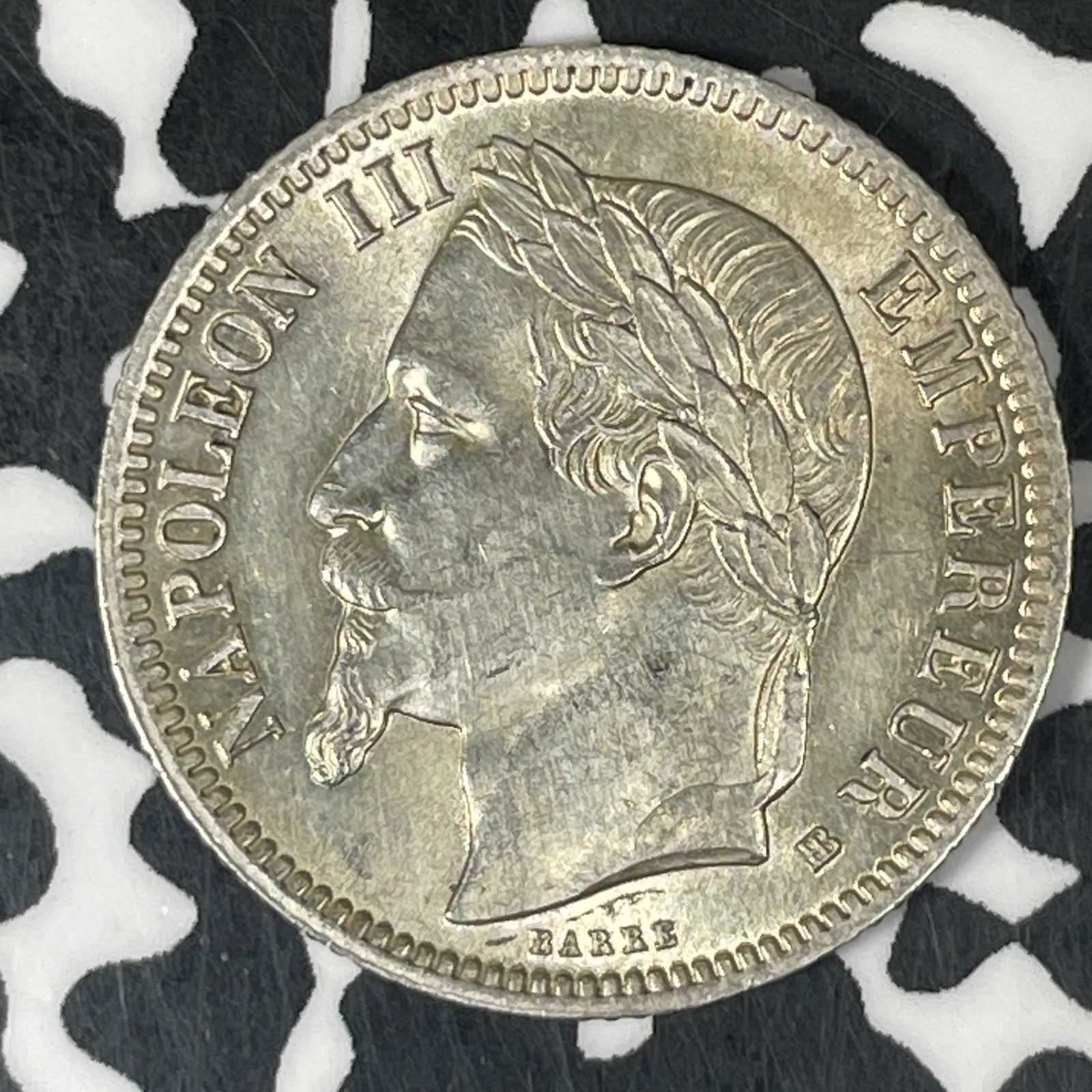 1866-BB France 1 Franc Lot#JM0564 Silver! High Grade! Beautiful!