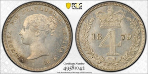 1879 G.B. Maundy 4 Pence Fourpence PCGS PL65 Lot#G8084 Silver! Gem BU! S-3917